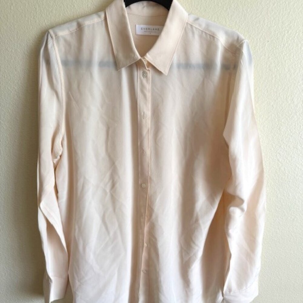 Everlane Silk Cream Button-Up Blouse